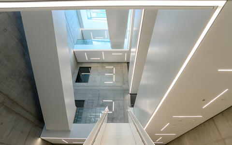 Staircase with skylight in the BerlinBioCube start-up center